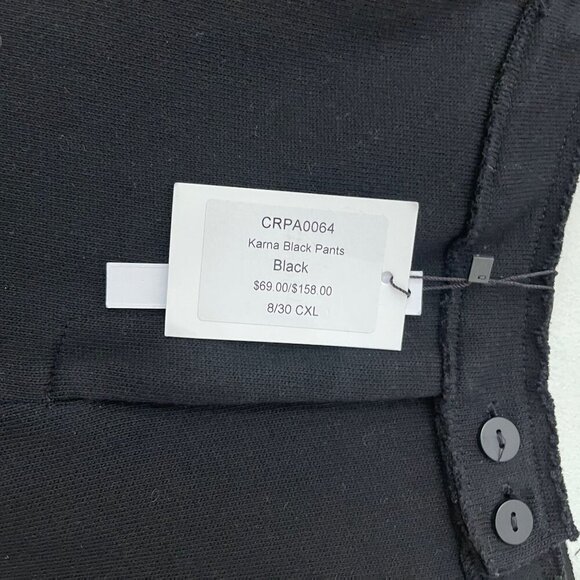 Caara Karna Black Pants High-Waisted Tapered Fit Barrel Size 8/30 CXL Knit - Picture 4 of 9